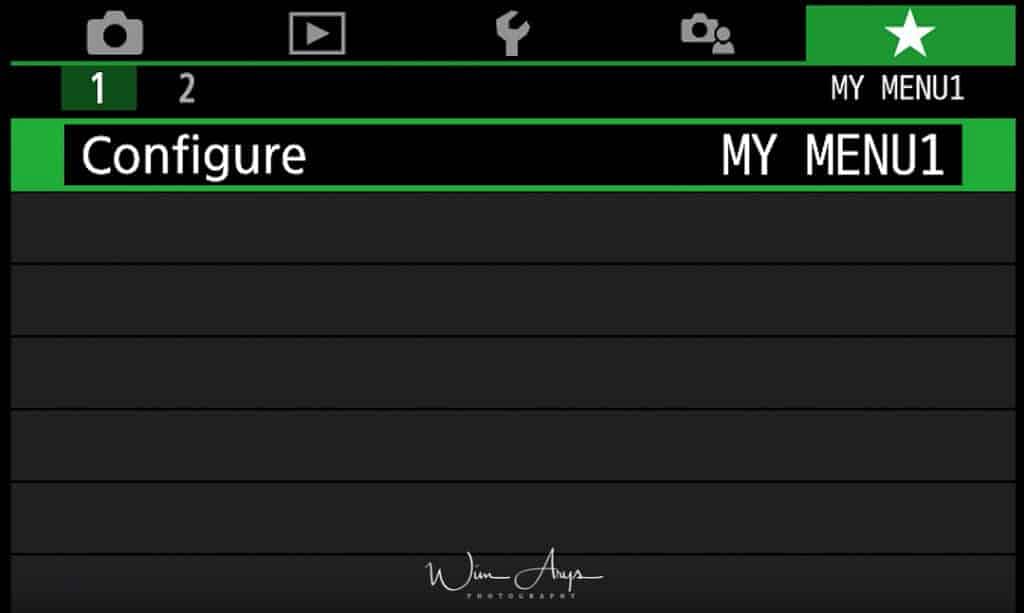 Canon EOS M50 My Menu