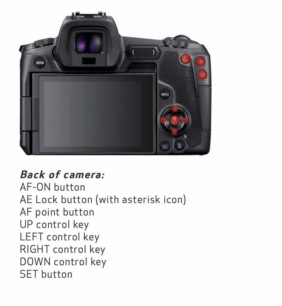 Canon EOS R customisable buttons back